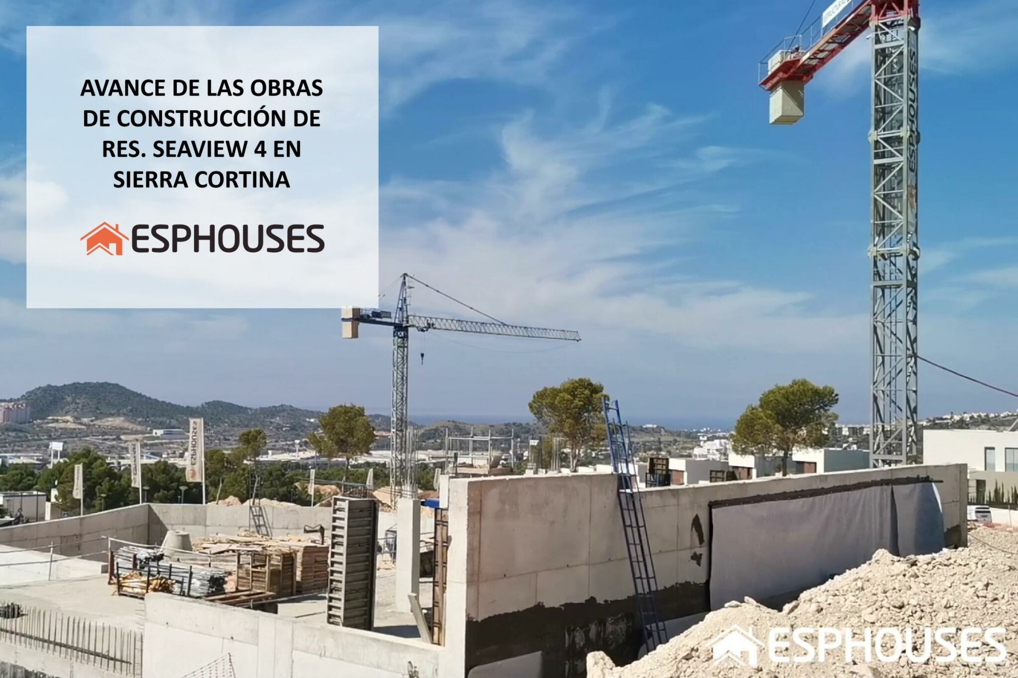 Avance de las obras de construcción de las villas de Res. SEAVIEW 4 en Sierra Cortina