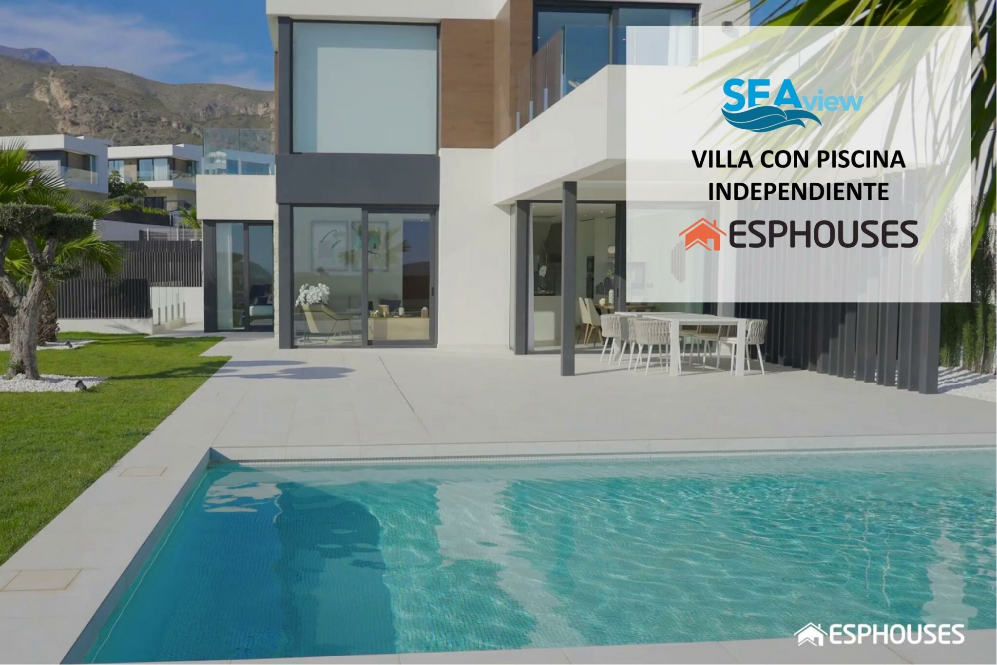 Villa con piscina independiente en Residencial SEAVIEW, a pocos minutos de Benidorm